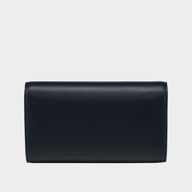 Christian Louboutin blue smooth leather continental wallet, reverse view showing clean structured back panel