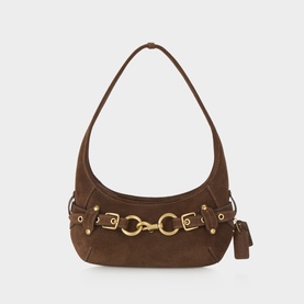 Ergo 26 Belted Suede Shoulder Bag