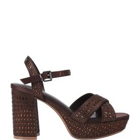 Fleur Embellished Platform Block Heels