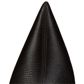 Christian Louboutin women's shoe in brown pebbled leather, close-up of pointed toe detail