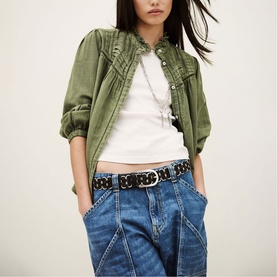 Gilda Embroidered Ruffle Blouse