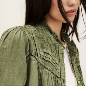 Gilda Embroidered Ruffle Blouse