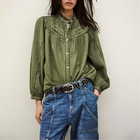 Gilda Embroidered Ruffle Blouse