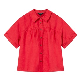Gathered Linen Shirt