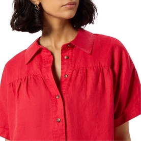 Gathered Linen Shirt