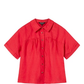 Gathered Linen Shirt