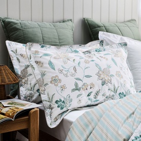Kew Oxford Pillowcase Pair Aqua Mix
