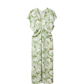 Sketch Rose Floral Flared Dress