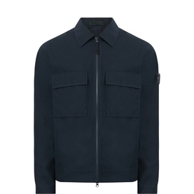 Tonal Logo Badge Zip Overshirt