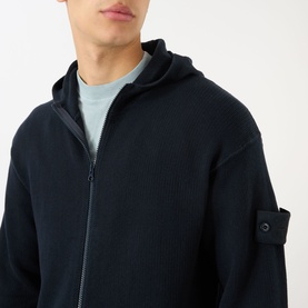 Logo Badge Zip Hoodie Sweater