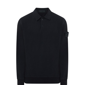 Compass Logo Badge Long-Sleeved Polo Shirt