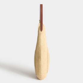 Bow Raffia Hobo Bag
