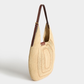 Bow Raffia Hobo Bag