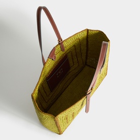 Bow Raffia Tote Bag
