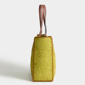 Bow Raffia Tote Bag
