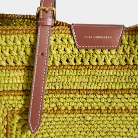 Bow Raffia Tote Bag