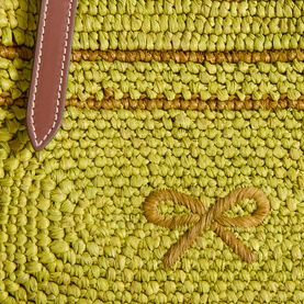 Bow Raffia Tote Bag
