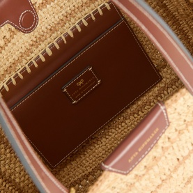 Bow Raffia Tote Bag