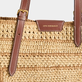 Bow Raffia Tote Bag