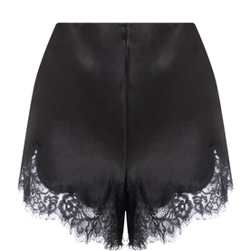 Satin Lace Trim Shorts