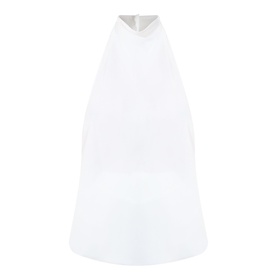 Bardot Solene Draped Blouse in Orchid White, sleeveless halter neck with draped silhouette and high cowl neckline