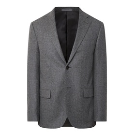 Corneliani Grey Green virgin wool single-breasted jacket, notch lapel, one-button fastening, flap pockets
