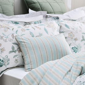Kew Printed Boudoir Cushion Aqua Mix