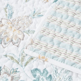 Kew Printed Coverlet Aqua Mix