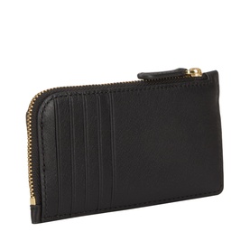 Lauren black leather small wallet with gold-tone zip, multiple card slots visible on exterior