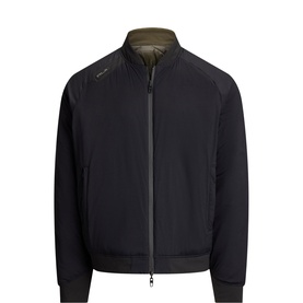 RLX Golf casual jacket in Polo Black with Ranger Green lining, zip-through reversible bomber with ribbed cuffs and collar