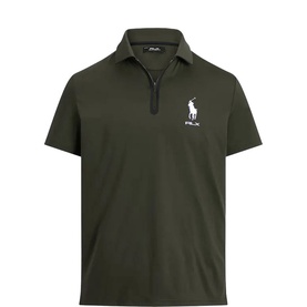 Pony Logo Quarter-Zip Performance Polo Shirt