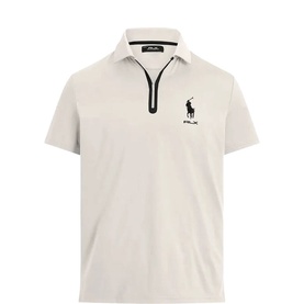 Pony Logo Quarter-Zip Performance Polo Shirt