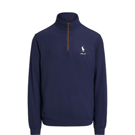 Pony Logo Mesh Quarter-Zip Sweatshirt