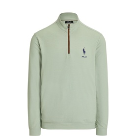 Pony Logo Mesh Quarter-Zip Sweatshirt