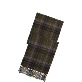 Pony Logo Tartan Fringe Wool Scarf