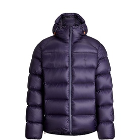 Ralph Lauren Junberry quilted hooded puffer jacket with zip fastening, shown flat on white background