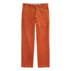Ralph Lauren Casual Trouser in Charles Orange, flat-lay showing straight-leg chino style with button waistband detail