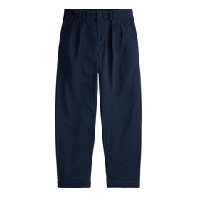 Ralph Lauren aviator navy men's pleated chino trousers with relaxed tapered leg and elasticated waistband
