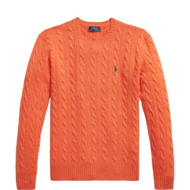 Polo Player Logo Cable Knit Sweater