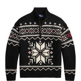 Snowflake Wool Quarter-Zip Sweater