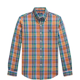 Double-Faced Pony Logo Check Casual Shirt