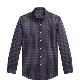 Ralph Lauren Reg Shirt in green tartan check, button-down collar, long sleeves, chest logo embroidery