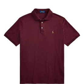Ralph Lauren Regular Polo in Spring Wine Heather, short-sleeve piqu&eacute; cotton with three-button placket and embroidered Polo Pony logo
