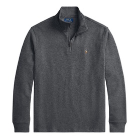 Ralph Lauren Barclay Heather half-zip sweatshirt with ribbed collar and embroidered pony logo