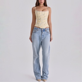 Cadie Floral Cinch Corset Top