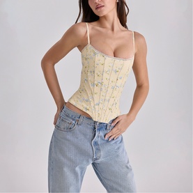 Cadie Floral Cinch Corset Top