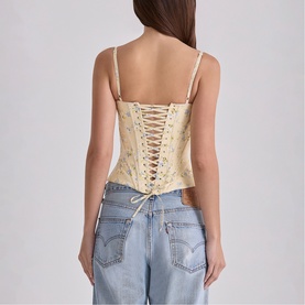 Cadie Floral Cinch Corset Top