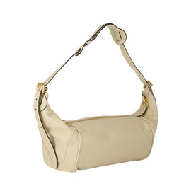 Chloe Cloudy Cream buffalo leather shoulder bag with gold-tone hardware and adjustable strap, curved silhouette with stud detailing