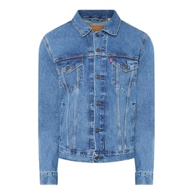 Levi's Casual Jacket in washed blue denim, classic trucker style with button front, chest pockets and orange logo tab
