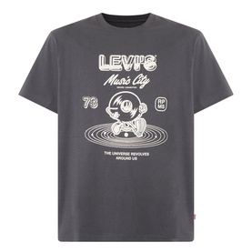 Levis Music City 2 Phantom grey crew neck T-shirt with graphic DJ character and Music City 79 print